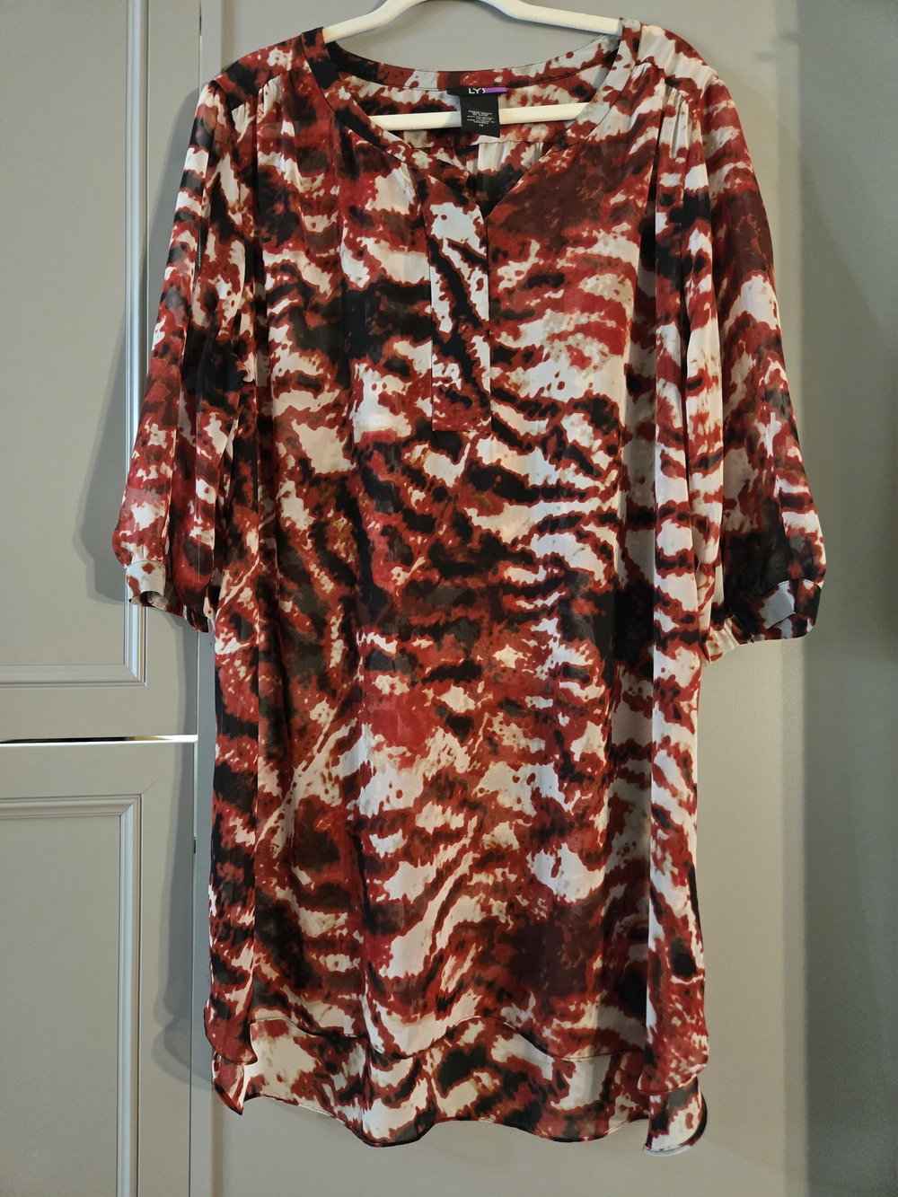LYS Printed Red & Black Blouse